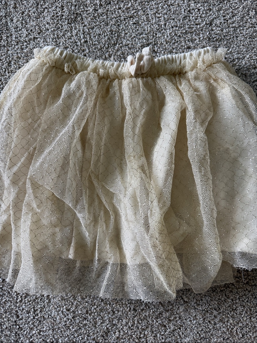 Zara Cream Sparkle Tulle Mini Skirt (2-3)